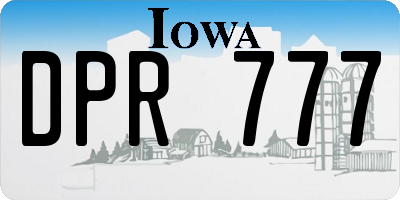 IA license plate DPR777