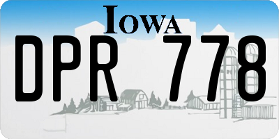 IA license plate DPR778