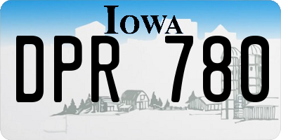 IA license plate DPR780