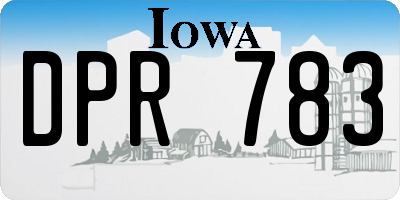 IA license plate DPR783