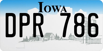 IA license plate DPR786