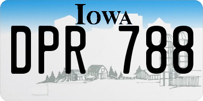 IA license plate DPR788