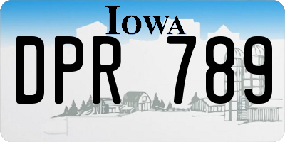 IA license plate DPR789