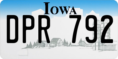 IA license plate DPR792