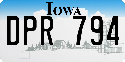 IA license plate DPR794