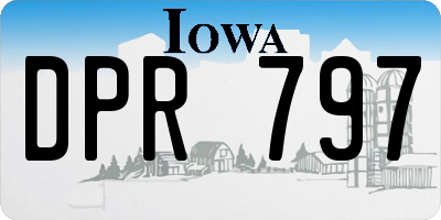 IA license plate DPR797