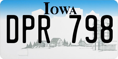 IA license plate DPR798