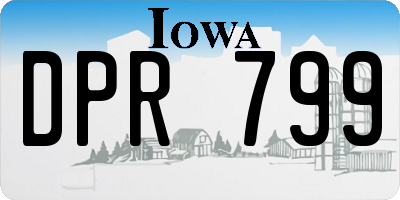 IA license plate DPR799