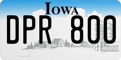 IA license plate DPR800