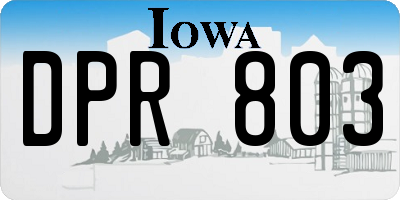 IA license plate DPR803