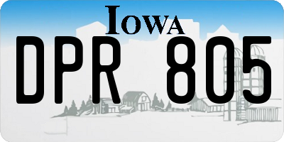 IA license plate DPR805