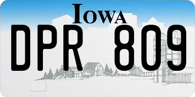 IA license plate DPR809