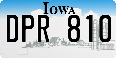 IA license plate DPR810