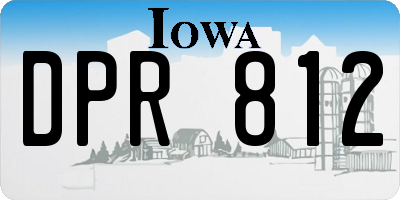 IA license plate DPR812