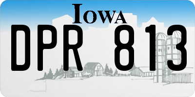 IA license plate DPR813