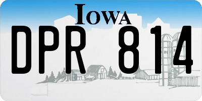 IA license plate DPR814