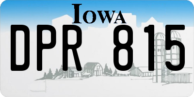 IA license plate DPR815