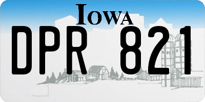IA license plate DPR821