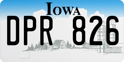 IA license plate DPR826