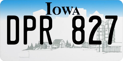 IA license plate DPR827