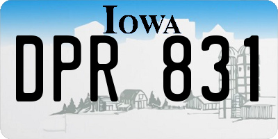 IA license plate DPR831