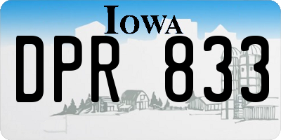 IA license plate DPR833