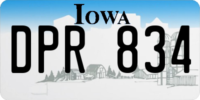 IA license plate DPR834