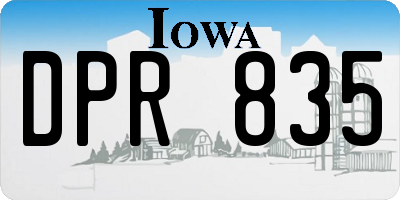 IA license plate DPR835