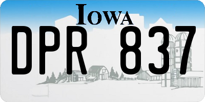 IA license plate DPR837