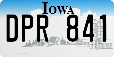 IA license plate DPR841