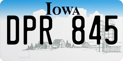 IA license plate DPR845