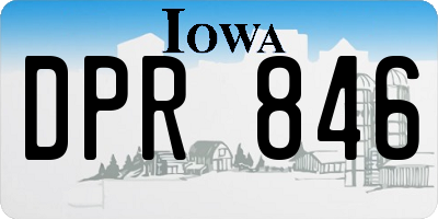 IA license plate DPR846