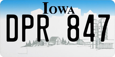 IA license plate DPR847