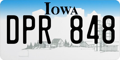 IA license plate DPR848