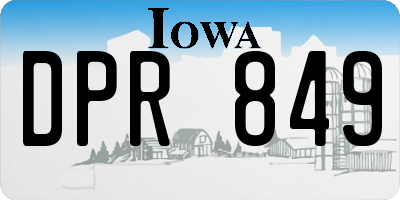 IA license plate DPR849