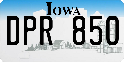 IA license plate DPR850