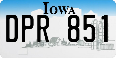 IA license plate DPR851