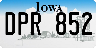 IA license plate DPR852