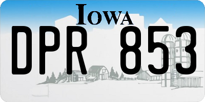 IA license plate DPR853