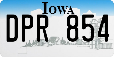 IA license plate DPR854