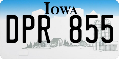 IA license plate DPR855