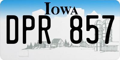 IA license plate DPR857
