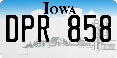 IA license plate DPR858