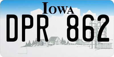 IA license plate DPR862