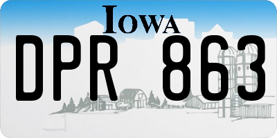 IA license plate DPR863