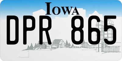 IA license plate DPR865