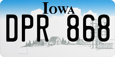 IA license plate DPR868