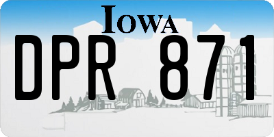 IA license plate DPR871