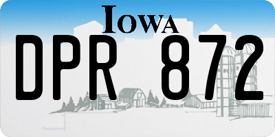 IA license plate DPR872