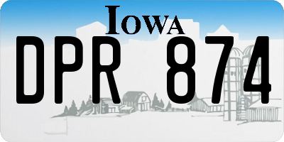 IA license plate DPR874